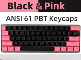 61 Key Set PBT Keycaps Ansi 60% Computer Gamer Mechanical Keyboard Cap Backlight OEM Miami DOLCH GK61 SK61 Anne pro 2 RK61 K617