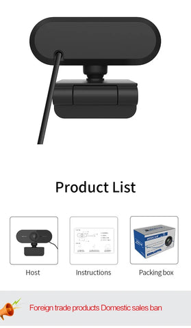 1080P HD Mini Webcam with microphone, usb interface supports laptop desktop computer, suitable for live video call conference