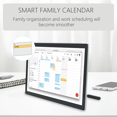 TouchWo 15.6-43 Inch Touchscreen Digital Calendar & Chore Chart, Smart Electronic Calendar for Work & Family Schedule