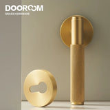 Dooroom Brass Door Lever Set Knurled Privacy Passage Dummy Thumbturn Lock Handle Set Knurled Hardware