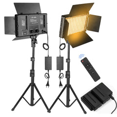 Nagnahz U800+ LED Video Light Photo Studio Lamp Bi-Color 2500K-8500k Dimmable with Tripod Stand Remote for Video Recording Para