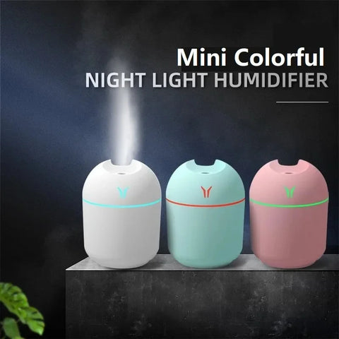 Mini humidifier USB home desktop small mute humidifier aromatherapy air humidifier with LED night light 250ML