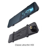 Thin Car Rearview Mirror Tachograph Front and Rear Double Recording 1080p with Reversing Image Single and Double Lens Video