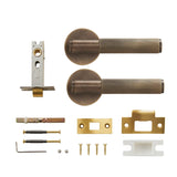 Dooroom Brass Door Lever Set Knurled Privacy Passage Dummy Thumbturn Lock Handle Set Knurled Hardware