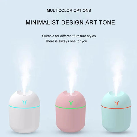 Mini humidifier USB home desktop small mute humidifier aromatherapy air humidifier with LED night light 250ML