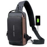 Password Lock Anti-theft Men's Bag Men's Chest Bag Casual Sports Small Backpack Shoulder Crossbody Bag Motorcycle Bag Trendy