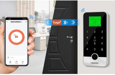 Waterproof Bluetooth Tuya APP Fingerprint Access Controller Standalone RFID Keyboard Touch Keypad 13.56MHz Door Opener System