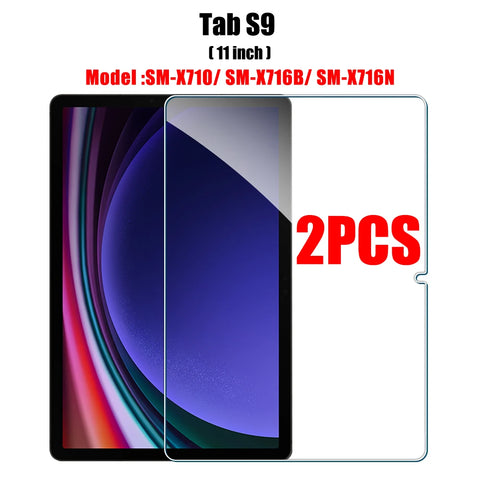 2PCS Tempered Glass Screen Protector for Samsung Galaxy Tab S8 Ultra Plus S6 Lite S7 Fe A7 Lite A8 S9 A9 Tablet Accessories Film