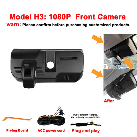 Customized 4K HD Plug and play WIFi Car DV Dual Lens For Great Wall Haval H3 Video Recorder Recording Devices APP control