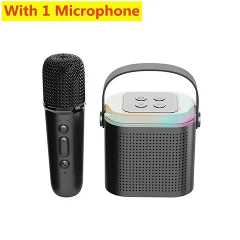 VIKEFON Mini Karaoke Machine LED Portable Bluetooth Speaker Suitable For Birthday Family Parties For Girls And Boys Microphone