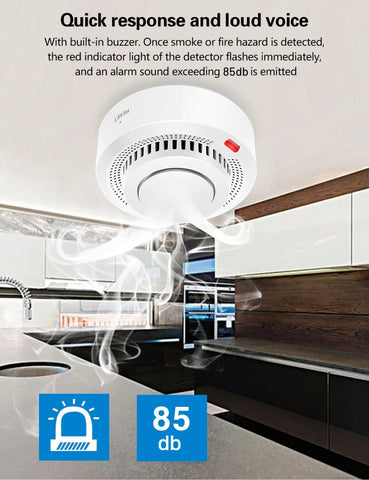 Tuya WiFi Smoke Alarm Fire Protection Smoke Detector Smoke House Combination Fire Alarm Home Security System Firefighters