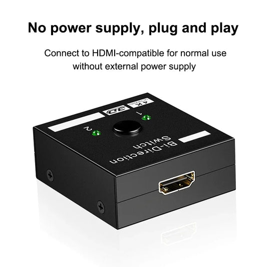 Bi Direction Switch HDTV 2.0 4K 60HZ HDTV Splitter Switcher 1x2 2x1 New Dual 2 Ports Adapter Converter Supports Ultra HD 4K