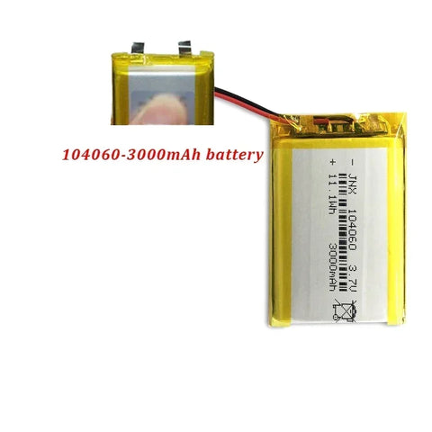 Lipo 104060 3000mAh 3.7V Polymer Lithium Battery for Humidifiers Gps Navigation Devices Smart Wearable Locator Bluetooth Speaker