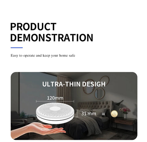 2-in-1 WiFi Tuya Smart Carbon Monoxide &amp; Smoke Detector Alarm