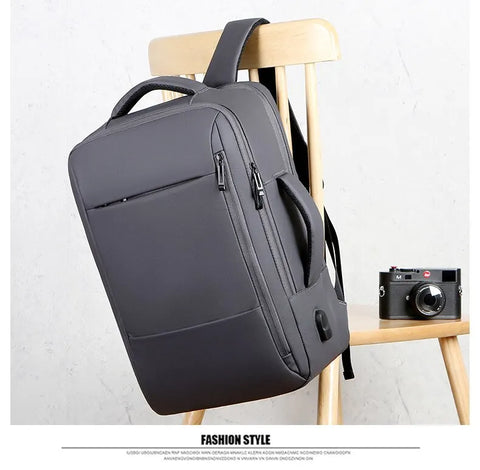 Men Large Capacity Backpack USB Charging Male Laptop Bagpack Waterproof Business Travel Back Pack Luggage Bag Mochila