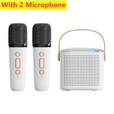 VIKEFON Mini Karaoke Machine LED Portable Bluetooth Speaker Suitable For Birthday Family Parties For Girls And Boys Microphone