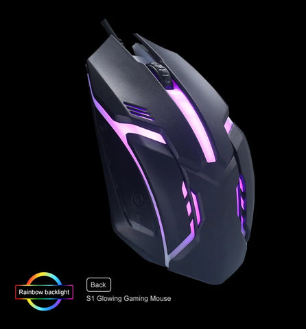 Gaming S1 Sports LED Luminous Backlit Wired Mouse USB Wired For Desktop Laptop Mute Office Computer Gaming Mouse