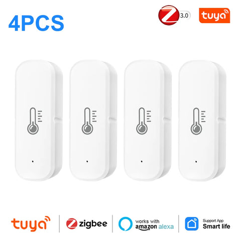 Tuya Smart Zigbee Temperature And Humidity Sensor Smart Home Thermometer Monitor smart life Compatible With Voice Control Alexa