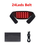 24PCS LED Red Light Belt for Neck,Wrist,Arms,Chin,Waist Relief Fatigue Wearable Wrap Relax Muscle Device USB Plug-in 660&850nm