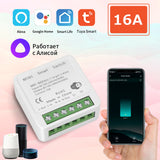 16A WiFi Smart Switch DIY Wireless Tuya Smart Home Alexa Yandex Alice Mini Interruptor Two Way Voice Control Smart Life