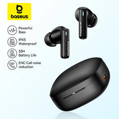 Baseus Bowie E19 Wireless Earphones Bluetooth 5.3 Big Bass 12mm Drivers IPX5 Waterproof Earbuds 33Hrs Battery Life Headphones