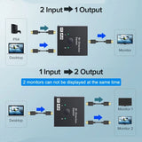 Bi Direction Switch HDTV 2.0 4K 60HZ HDTV Splitter Switcher 1x2 2x1 New Dual 2 Ports Adapter Converter Supports Ultra HD 4K