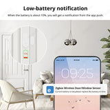 Smart Zigbee Door & Window Magnetic Sensor For Monitoring Open/Closed Status, App Remote Alarm Ideal For Home Security Detection