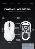 Attack Shark X3 Wireless Mouse ,Macro Gaming  Mouse, 49g Lightweight Mouse,PixArt PAW3395 650IPS 26000dpi,mouse pad/PC/laptop