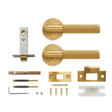 Dooroom Brass Door Lever Set Knurled Privacy Passage Dummy Thumbturn Lock Handle Set Knurled Hardware