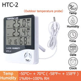 1/2Pcs HTC-1 HTC-2 LCD Electronic Humidity Meter Smart Electric Digital Hygrometer Thermometer Weather Station Clocks Outdoor