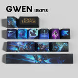 gwen keycaps League of Legends gwen keycaps  game keycaps OEM Profile 12keys PBT dye sub keycaps