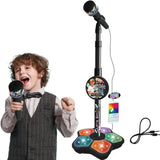 Kids Microphone and Stand,Kids Karaoke Machine for Girls Boys,Party Sing Musical Toy with Flashing Lights,Children's Microphone