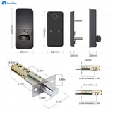 SmarDeer Electronic Door Lock for Tuya Lock with Deadbolt lock Fingerprint Lock Keyless entry with SmartLife App Remote unlock