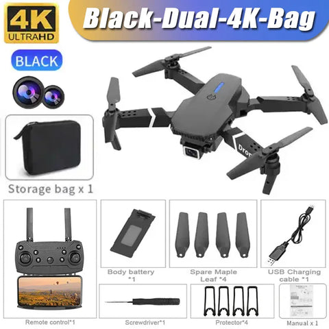 New E88Pro RC Drone 4K Professinal With 1080P Wide Angle Dual HD Camera Foldable RC Helicopter WIFI FPV Height Hold Apron Sell