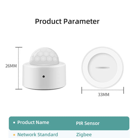 Tuya 2-in-1 Zigbee Mini PIR Motion Detector + Bright Lux Light