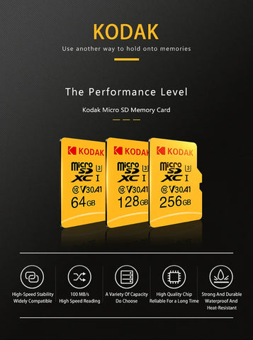 KODAK Micro SD Card Driving Recorder 64GB Memory Card For Mobile Phone PC Earphone Speaker HD Camera