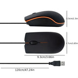 NEW Wired Mouse 1200dpi Computer Office Mouse Matte Black USB Gaming Mice For PC Notebook Laptops Non Slip Wired Gamer Mouse