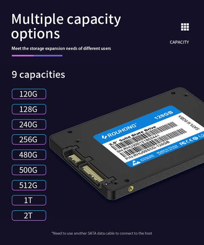 ROUHONG SATA3 SSD 256GB 128GB 480GB 512GB 240GB 1TB Hdd 2.5 Hard Disk Disc Internal Solid State Drive 240 GB for Laptop Desktop