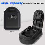 Magntic Key Lock Box with 4 Digit Combination Lock Hider Under Car Magnetic Key Holder with Strong Magnet for Indoors Outdoor