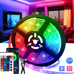 5V low-voltage LED strip, RGB color-changing LED strip remote controller Bluetooth-compatible smart LED lights,。