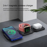 100W 3 in 1 foldable Wireless Charger Pad Stand for iPhone 15 14 13 12Pro Max Airpods iWatch Fast Wireless Charging Dock Station