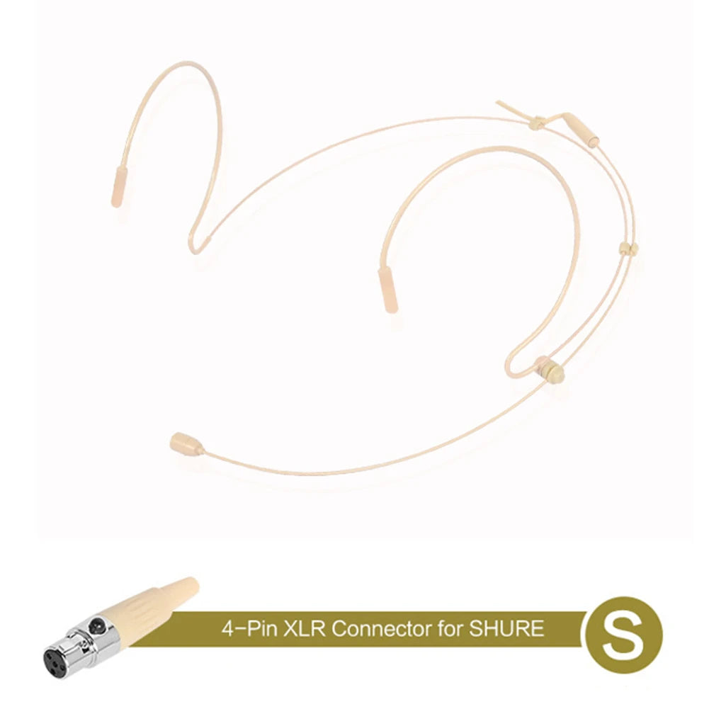 Double Earhook Headset Microphone Headworn Omnidirectional Condenser Cartridge Microphone For Sennheiser For Shure Wireless