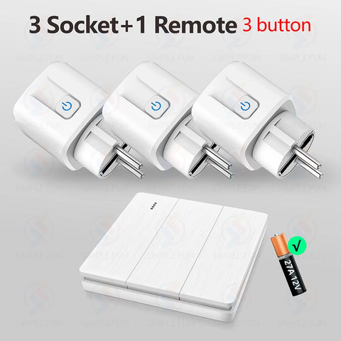 Smart Home Wireless Remote Control Socket Switch 16A EU FR Plug Electrical Outlet for Remote ON OFF Household Appliance/Light