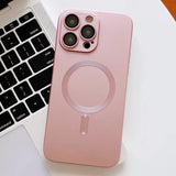 For Magsafe Magnetic Wireless Charging Case for iPhone 16 15 14 13 12 11 Pro Max 7 8 Plus Matte Soft Glass Lens Protection Cover