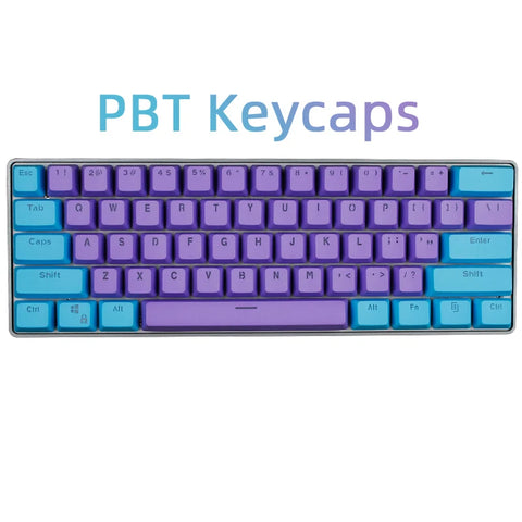 61 Key Set PBT Keycaps Ansi 60% Computer Gamer Mechanical Keyboard Cap Backlight OEM Miami DOLCH GK61 SK61 Anne pro 2 RK61 K617