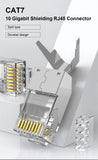 CAT5E/6/7,Rj45 shielded through connector module straight plug,UTP 3/50μgold plated 8P8C, Ethernet LAN cable crimp terminal