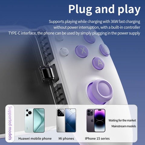 AOLION  L10 Mobile Phone Gamepad Hall Effect Game Controller for iPhone 15 Android Cellphone Cloud Gaming Xbox Game Pass STADIA