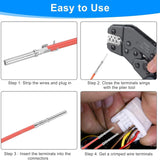 420PCS Car Electrical Connector Pins Wire Terminal Kit, 1/1.5/1.8/2.2/2.8/3.5mm Plug Male Female Crimp Pins Removal Tool