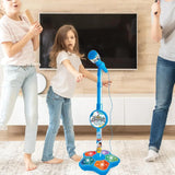 Kids Microphone and Stand,Kids Karaoke Machine for Girls Boys,Party Sing Musical Toy with Flashing Lights,Children's Microphone