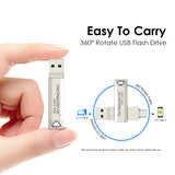 2 in 1 OTG USB-C Flash Pen Drive Metal Memory Stick Usb 3.0 flash Disk 64GB 128GB 256G USB3.0 Dual C Pendrive free shipping